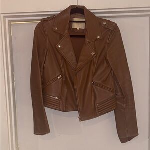 Maje Tan Leather Jacket